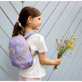 RAINBOW mini plecak dla przedszkolaka z paskiem na klatkę piersiową Tiny Outdoor pastel lilac