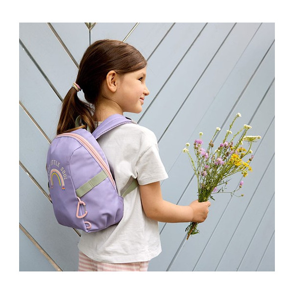 RAINBOW mini plecak dla przedszkolaka z paskiem na klatkę piersiową Tiny Outdoor pastel lilac