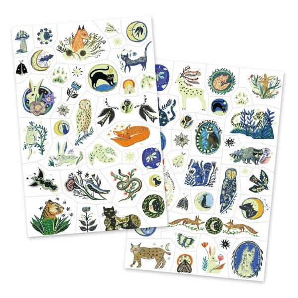 LAS NOCĄ świecące w ciemności zmywalne tatuaże dla dzieci