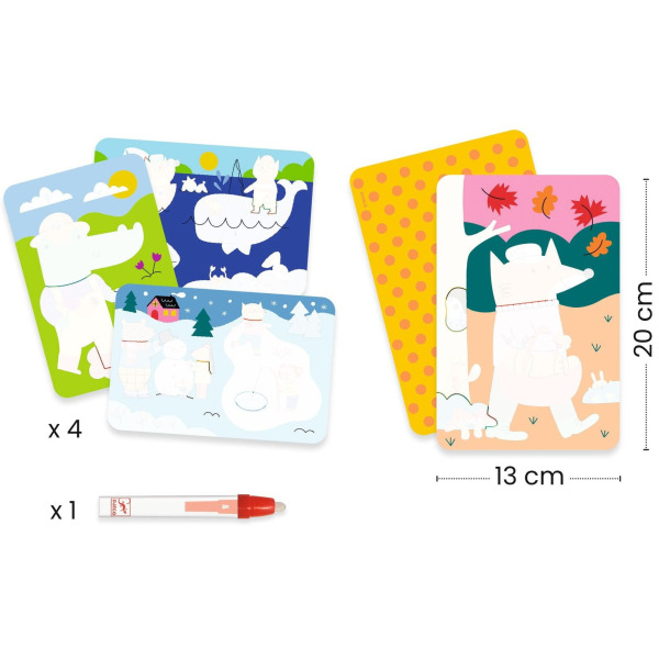 4 PORY ROKU wodna kolorowanka z pisakiem do napełniania wodą