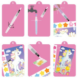 NIEBIAŃSKIE JEDNOROŻCE kolorowanka akwarelowa w przenośnej teczce