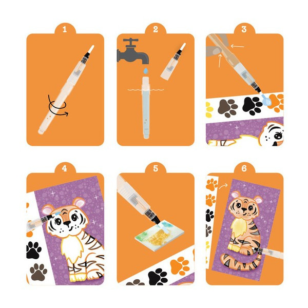 DZIKIE ZWIERZĘTA kolorowanka akwarelowa w przenośnej teczce