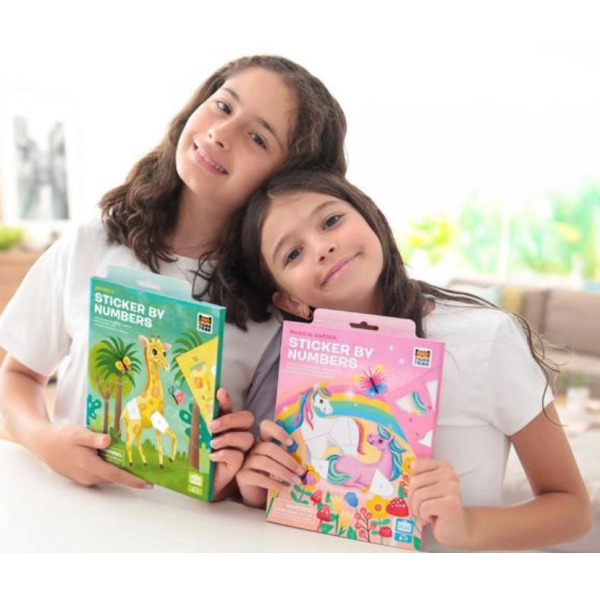 ZWIERZĄTKA W DŻUNGLI wyklejanie po numerach zestaw kreatywny z naklejkami Tiger Tribe 4+