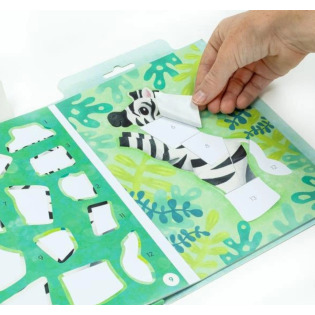 ZWIERZĄTKA W DŻUNGLI wyklejanie po numerach zestaw kreatywny z naklejkami Tiger Tribe 4+