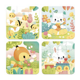 ZWIERZĄTKA PURE puzzle progresywne w walizce 4 układanki – 6, 9, 12 i 16 el. 2+