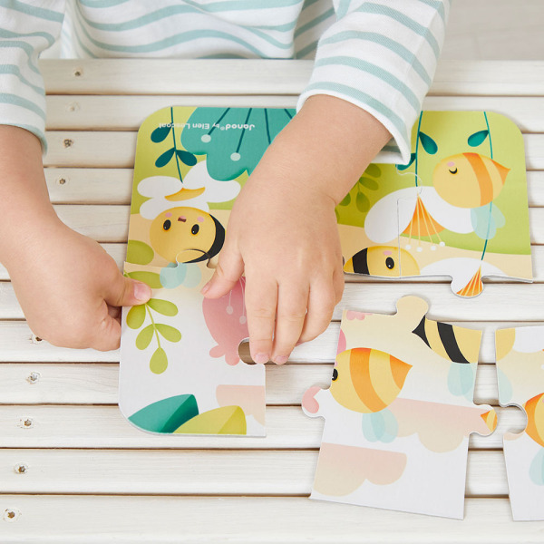 ZWIERZĄTKA PURE puzzle progresywne w walizce 4 układanki – 6, 9, 12 i 16 el. 2+