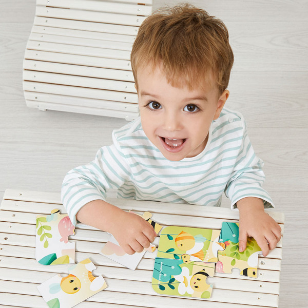 ZWIERZĄTKA PURE puzzle progresywne w walizce 4 układanki – 6, 9, 12 i 16 el. 2+