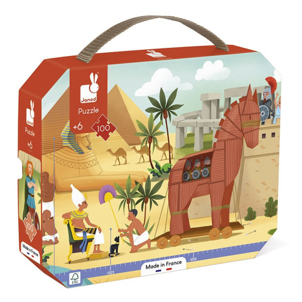 ANTYK I MITOLOGIA tekturowe puzzle panoramiczne w walizce 100 el.