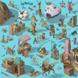 Zestaw narzędzi do konstruowania z kartonu DIY Makedo - CREATE 260 el.