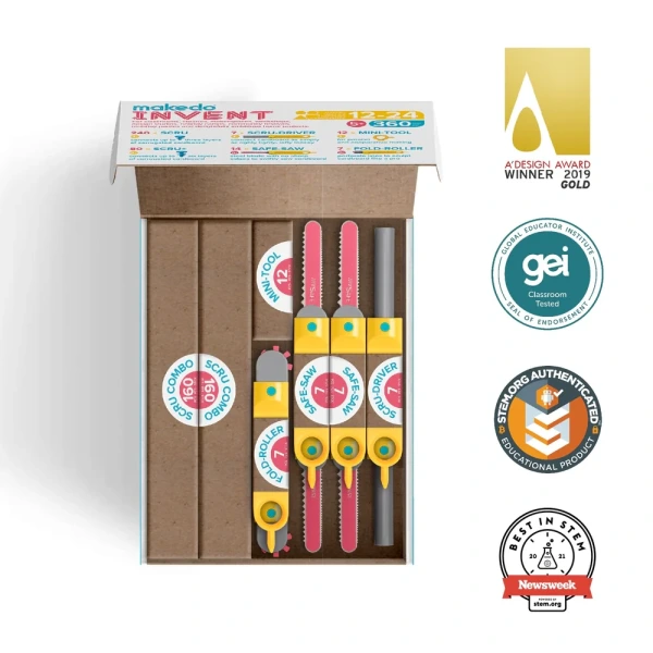 Zestaw narzędzi do konstruowania z kartonu DIY Makedo - INVENT 360 el.