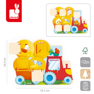 TRAKTOR NA FARMIE drewniana tablica manipulacyjna szukaj i znajdź