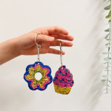 BROKATOWE BRELOCZKI zestaw kreatywny do tworzenia ozdób