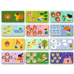 LICZBY nauka liczb puzzle tekturowe duo 24 el.