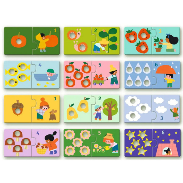 LICZBY nauka liczb puzzle tekturowe duo 24 el.