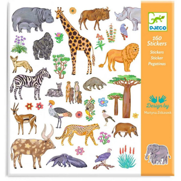 KENIA naklejki ze zwierzątkami 160 szt.