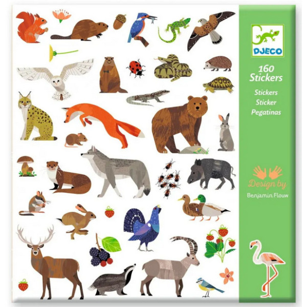 FAUNA naklejki ze zwierzątkami 160 szt.
