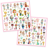 ŚWIAT TINYLY naklejki metaliczne 160 szt.