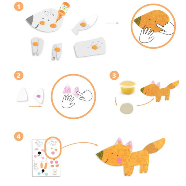 ZWIERZĄTKA malowanie palcami zestaw artystyczny