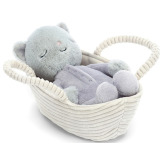 KOTEK szara przytulanka śpiąca w koszyczku 19 cm Jellycat 0+