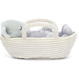 KOTEK szara przytulanka śpiąca w koszyczku 19 cm Jellycat 0+