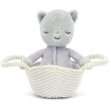 KOTEK szara przytulanka śpiąca w koszyczku 19 cm Jellycat 0+