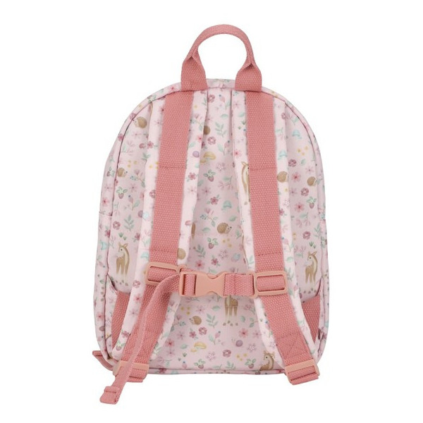 SARENKA różowy plecak dla przedszkolaka z paskiem na klatkę piersiową Fairy Garden