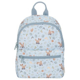 LISEK niebieski plecak dla przedszkolaka z paskiem na klatkę piersiową Forest Friends