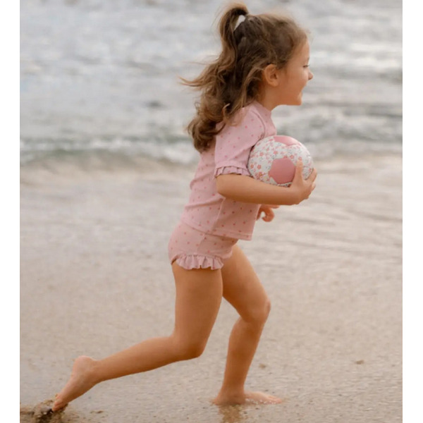 Różowa mini PIŁKA w kwiatki 16 cm