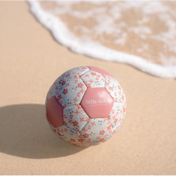 Różowa mini PIŁKA w kwiatki 16 cm