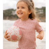 Różowa mini PIŁKA w kwiatki 16 cm