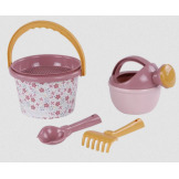 ZESTAW PLAŻOWY 5 elementów wiaderko konewka i akcesoria Pink