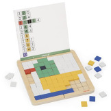 PIKSELE drewniana układanka logiczna Symetria i kodowanie 4w1 z kartami pracy