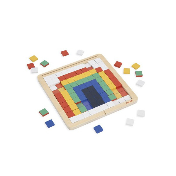 PIKSELE drewniana układanka logiczna Symetria i kodowanie 4w1 z kartami pracy