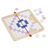 PIKSELE drewniana układanka logiczna Symetria i kodowanie 4w1 z kartami pracy
