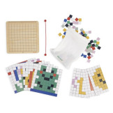 PIKSELE drewniana układanka logiczna Symetria i kodowanie 4w1 z kartami pracy