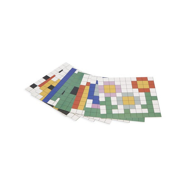 PIKSELE drewniana układanka logiczna Symetria i kodowanie 4w1 z kartami pracy