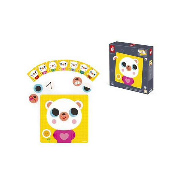 MIŚ drewniana układanka magnetyczna Emocje