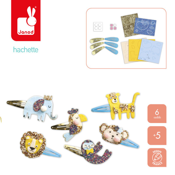 EGZOTYCZNE ZWIERZĘTA zestaw kreatywny do tworzenia biżuterii Brokatowe spinki do włosów Art&Craft