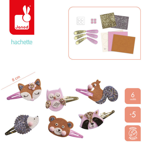 LEŚNE ZWIERZĘTA zestaw kreatywny do tworzenia biżuterii Brokatowe spinki do włosów Art&Craft