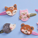 LEŚNE ZWIERZĘTA zestaw kreatywny do tworzenia biżuterii Brokatowe spinki do włosów Art&Craft