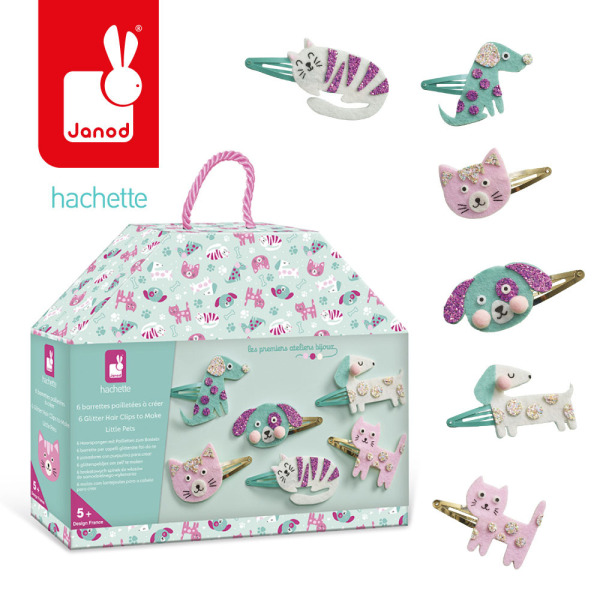 PIESKI I KOTKI zestaw kreatywny do tworzenia biżuterii Brokatowe spinki do włosów Art&Craft