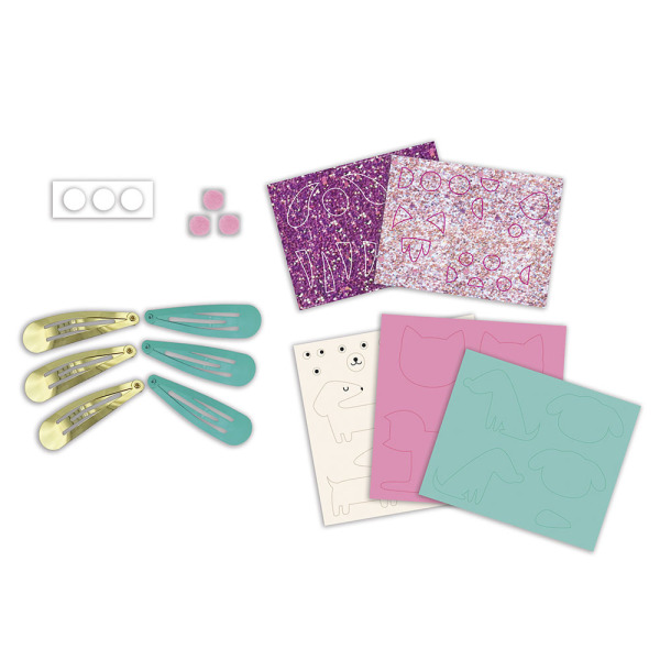 PIESKI I KOTKI zestaw kreatywny do tworzenia biżuterii Brokatowe spinki do włosów Art&Craft