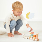 ŚLIMAK magnetyczny pociąg z klockami i grzechotką do ciągnięcia drewniany 14 el. Sweet Cocoon