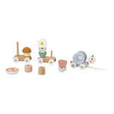 ŚLIMAK magnetyczny pociąg z klockami i grzechotką do ciągnięcia drewniany 14 el. Sweet Cocoon