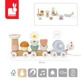 ŚLIMAK magnetyczny pociąg z klockami i grzechotką do ciągnięcia drewniany 14 el. Sweet Cocoon