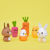 FARMA drewniany pociąg z klockami i figurkami do ciągnięcia 22 el.