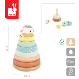 GNIAZDKO drewniana piramidka układanka 8 el. Pure