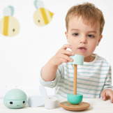 WAŻKA drewniana piramidka układanka 6 el. Pure