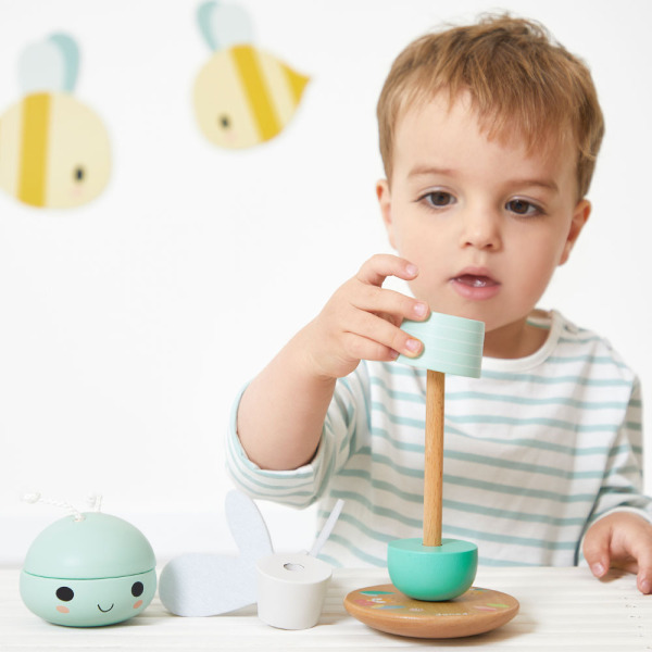 WAŻKA drewniana piramidka układanka 6 el. Pure