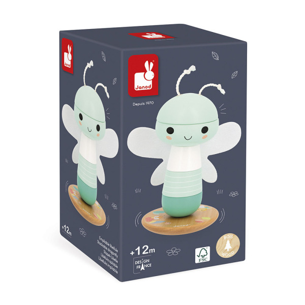 WAŻKA drewniana piramidka układanka 6 el. Pure